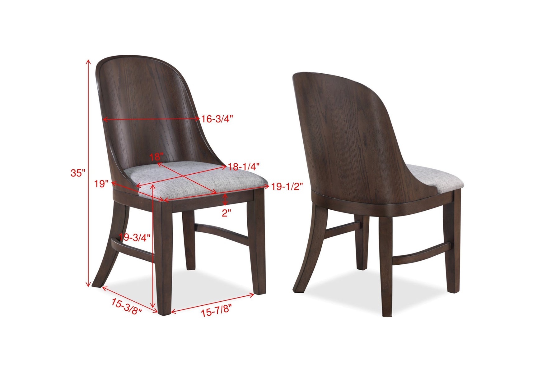 Cullen Espresso Dining Chair (Set of 2) - Ornate Home
