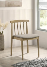Cullen Natural Oak/Wheat Dining Side Chair Upholstered Seat (Set of 2) - Ornate Home
