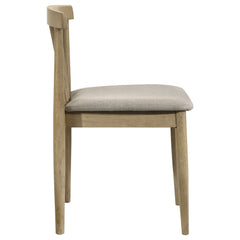 Cullen Natural Oak/Wheat Dining Side Chair Upholstered Seat (Set of 2) - Ornate Home