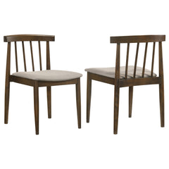 Cullen Walnut/Wheat Dining Side Chair Upholstered Seat (Set of 2) - Ornate Home