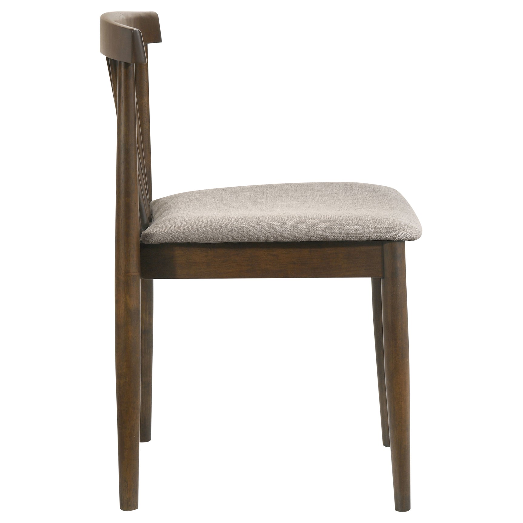 Cullen Walnut/Wheat Dining Side Chair Upholstered Seat (Set of 2) - Ornate Home