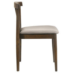 Cullen Walnut/Wheat Dining Side Chair Upholstered Seat (Set of 2) - Ornate Home
