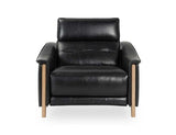 Cullman Black Leather Power Recliner Accent Chair - Ornate Home