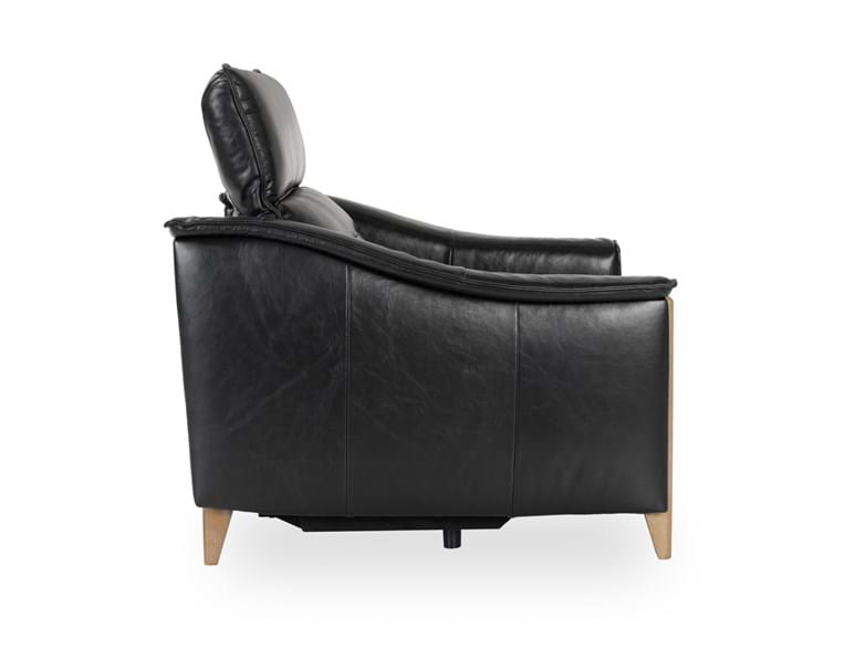 Cullman Black Leather Power Recliner Accent Chair - Ornate Home