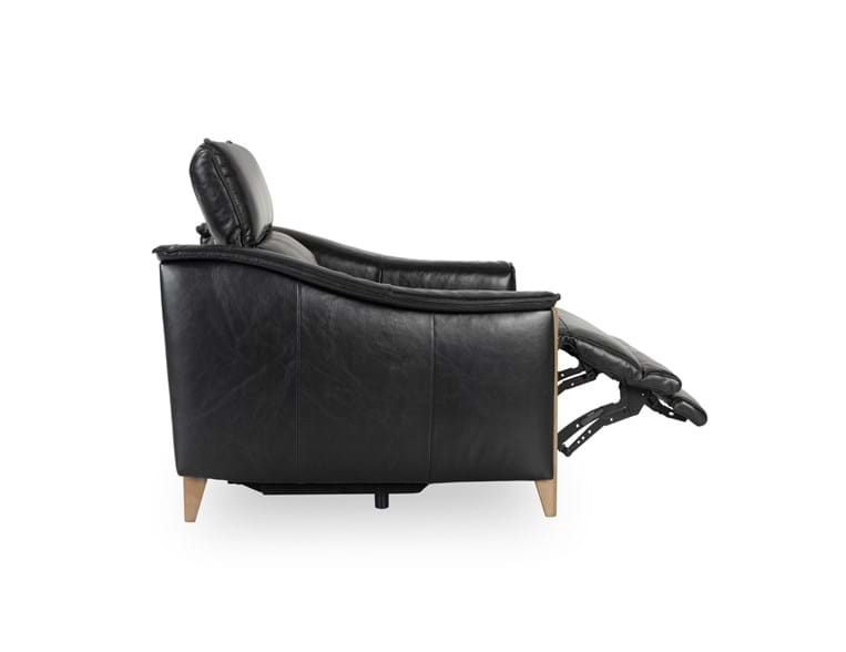 Cullman Black Leather Power Recliner Accent Chair - Ornate Home