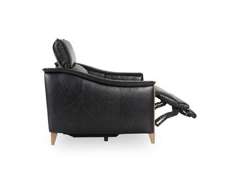 Cullman Black Leather Power Recliner Accent Chair - Ornate Home