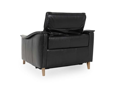 Cullman Black Leather Power Recliner Accent Chair - Ornate Home