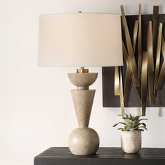Cullum Brown Geometric Table Lamp - Ornate Home