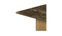 Culver Brown Dining Table Emperador Marble - Ornate Home