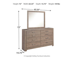 Culverbach Gray Full Panel Bed, Dresser and Mirror - Ornate Home