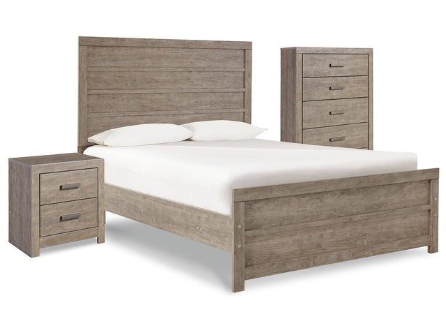 Culverbach Gray Full Panel Bedroom Set with Chest of Drawers and Nightstand - Ornate Home