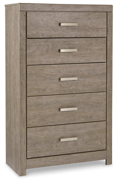 Culverbach Gray Full Panel Bedroom Set with Chest of Drawers and Nightstand - Ornate Home
