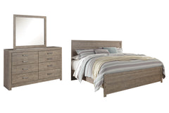 Culverbach Gray King Panel Bed, Dresser and Mirror - Ornate Home