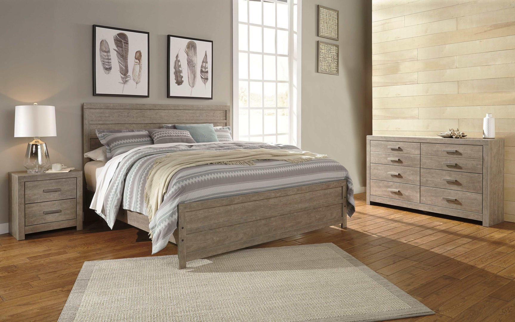 Culverbach Gray King Panel Bed - Ornate Home