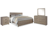 Culverbach Gray King Panel Bedroom Set with Dresser, Mirror and Nightstand (Online Special Price) - Ornate Home