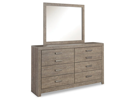 Culverbach Gray King Panel Bedroom Set with Dresser, Mirror and Nightstand - Ornate Home