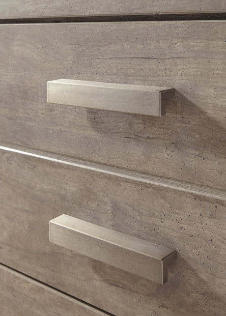 Culverbach Gray King Panel Bedroom Set with Dresser, Mirror and Nightstand - Ornate Home