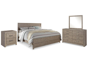 Culverbach Gray King Panel Bedroom Set with Dresser, Mirror and Nightstand - Ornate Home