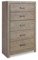 Culverbach Gray Queen Panel Bedroom Set with Dresser and Mirror, Chest and 2 Nightstands (Online Special Price) - Ornate Home