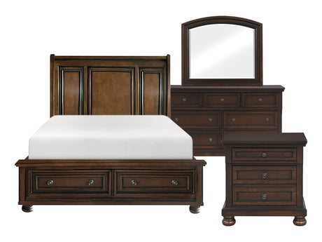 Cumberland Brown Cherry 4-piece Queen Bedroom Set - Ornate Home