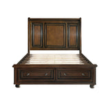 Cumberland Brown Cherry Eastern King Sleigh Platform Bed - Ornate Home