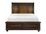 Cumberland Brown Cherry Full Sleigh Platform Bed w/Footboard Storage - Ornate Home