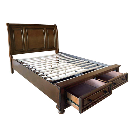 Cumberland Brown Cherry Full Storage Bed - Ornate Home