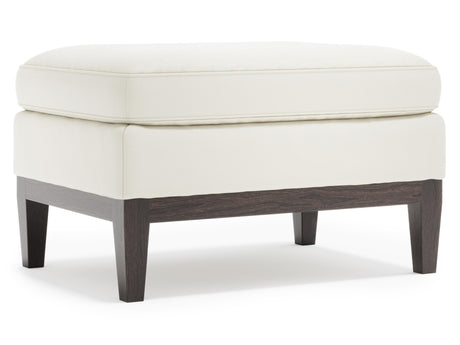 Cumberland White/Cream Leather Ottoman - Ornate Home