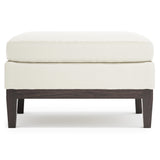 Cumberland White/Cream Leather Ottoman - Ornate Home