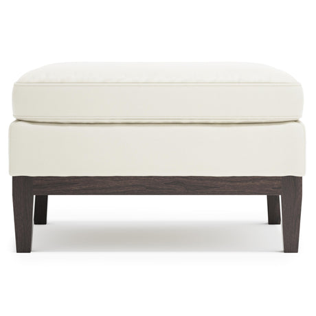 Cumberland White/Cream Leather Ottoman - Ornate Home