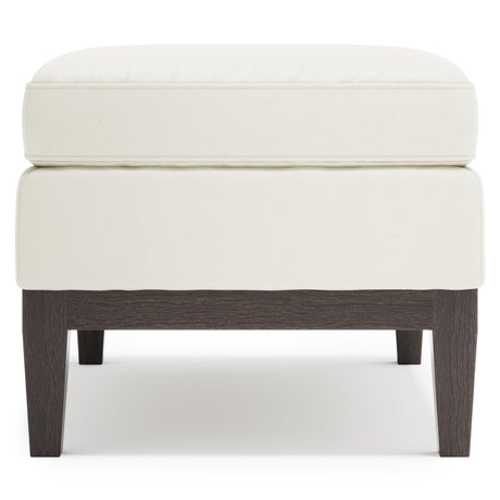 Cumberland White/Cream Leather Ottoman - Ornate Home