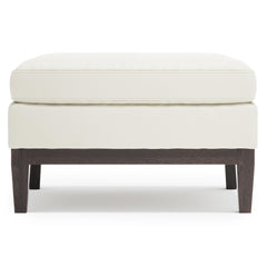 Cumberland White/Cream Leather Ottoman - Ornate Home