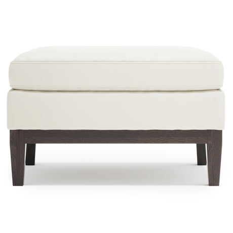 Cumberland White/Cream Leather Ottoman - Ornate Home