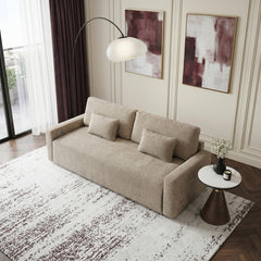 Cumulus Beige Convertible Queen Sleeper Sofa With Charging Ports - Ornate Home