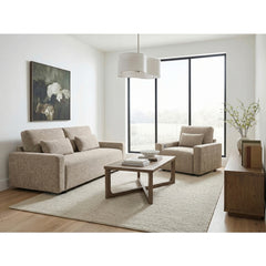 Cumulus Beige Convertible Queen Sleeper Sofa With Charging Ports - Ornate Home