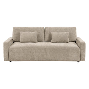 Cumulus Beige Convertible Queen Sleeper Sofa With Charging Ports - Ornate Home