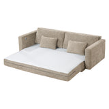 Cumulus Beige Convertible Queen Sleeper Sofa With Charging Ports - Ornate Home