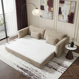 Cumulus Beige Convertible Queen Sleeper Sofa With Charging Ports - Ornate Home