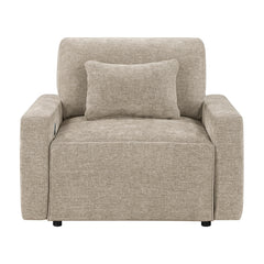 Cumulus Beige Convertible Sleeper Chair With Charging Ports - Ornate Home