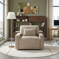 Cumulus Beige Convertible Sleeper Chair With Charging Ports - Ornate Home
