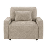 Cumulus Beige Convertible Sleeper Chair With Charging Ports - Ornate Home