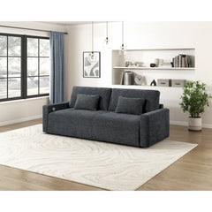 Cumulus Gray Convertible Queen Sleeper Sofa With Charging Ports - Ornate Home
