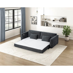 Cumulus Gray Convertible Queen Sleeper Sofa With Charging Ports - Ornate Home
