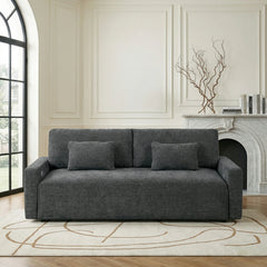 Cumulus Gray Convertible Queen Sleeper Sofa With Charging Ports - Ornate Home
