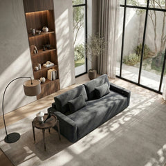 Cumulus Gray Convertible Queen Sleeper Sofa With Charging Ports - Ornate Home
