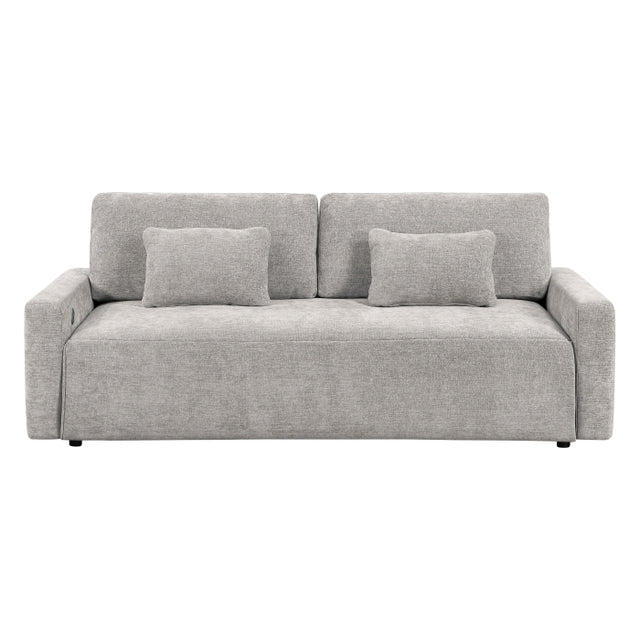 Cumulus Gray Convertible Queen Sleeper Sofa With Charging Ports - Ornate Home
