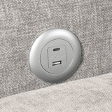 Cumulus Gray Convertible Queen Sleeper Sofa With Charging Ports - Ornate Home