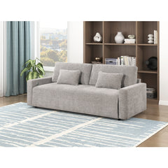 Cumulus Gray Convertible Queen Sleeper Sofa With Charging Ports - Ornate Home