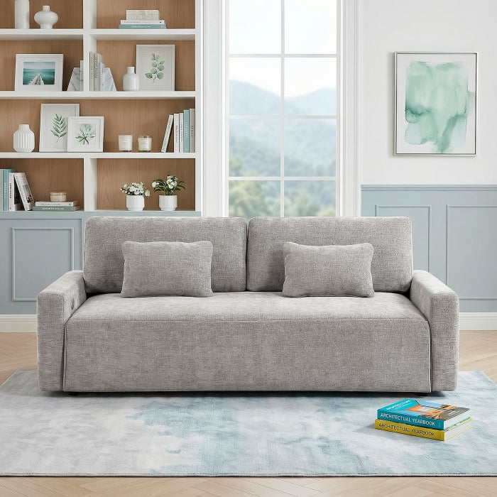 Cumulus Gray Convertible Queen Sleeper Sofa With Charging Ports - Ornate Home