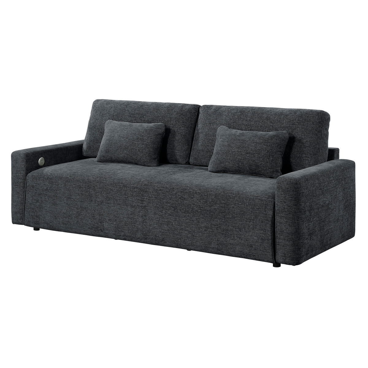 Cumulus Gray Convertible Queen Sleeper Sofa With Charging Ports - Ornate Home